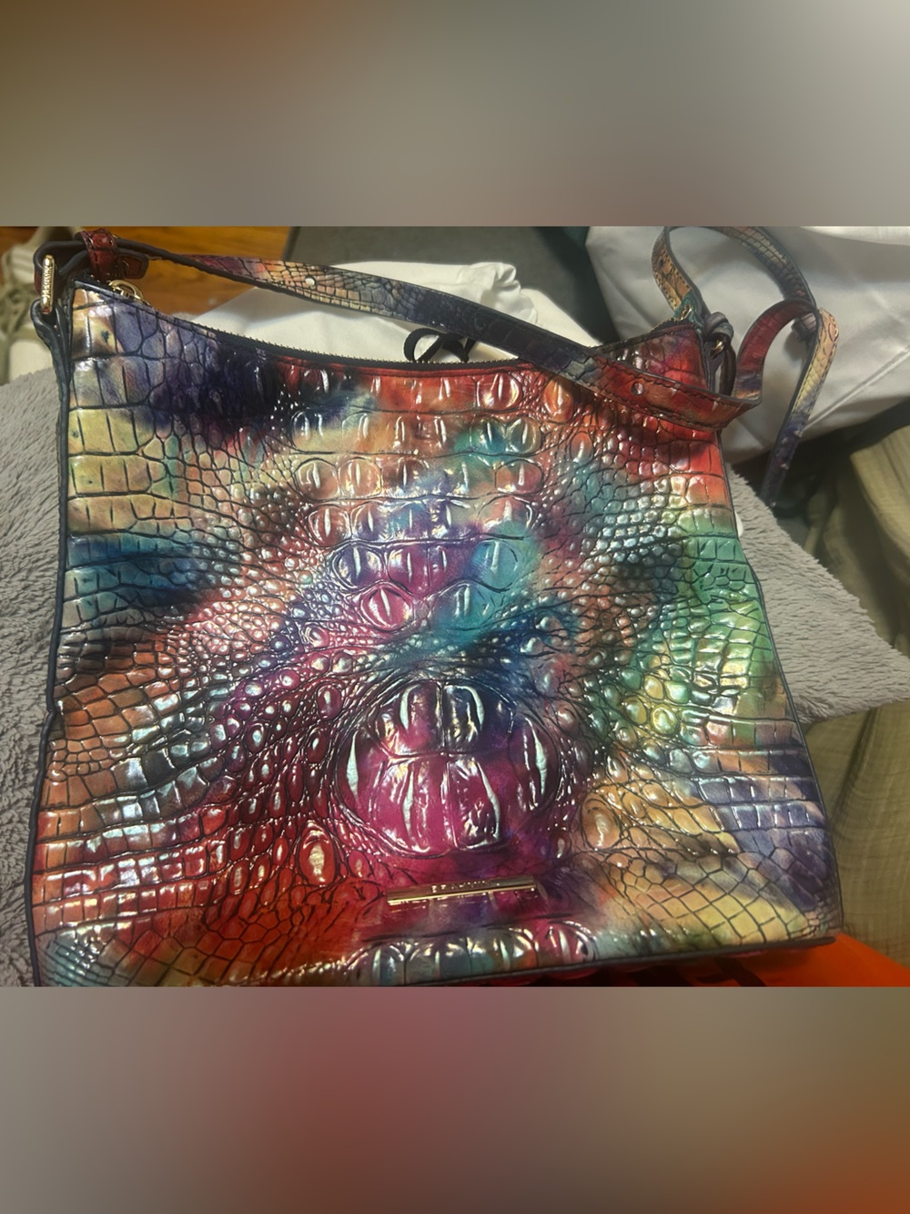 Brahmin Multicolor Katie Croc-Embossed Leather Crossbody